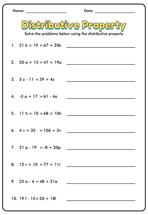 free distributive property worksheets